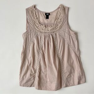 H&M Women's Beige Lace Detail Blouse